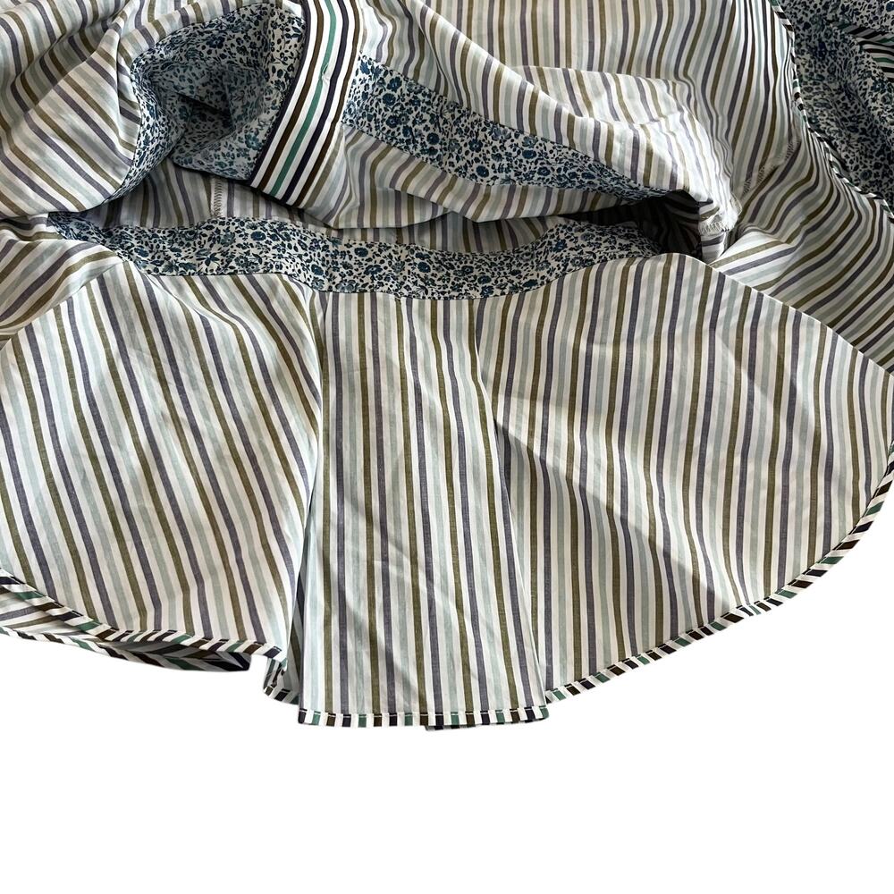 Silvia Tcherassi Celestia Belted Puff Sleeve Striped White Blue Blouse Size M - Picture 12 of 16